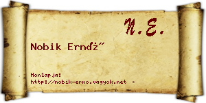 Nobik Ernő névjegykártya